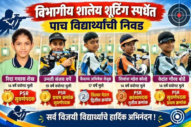 शालेय जिल्हास्तरीय रायफल शूटिंग स्पर्धेत राहता रायफल असोसिएशनच्या खेळाडूंची दमदार कामगिरी. पाच नेमबाजांची विभागीय शालेय नेमबाजी स्पर्धेसाठी निवड.
https://nagarisamaachar.com/maharashtra-ahilyanagar-rahata-rifle-associations-strong-performance-selection-for-panchayat-departmental-competition/
#राहता #नेमबाजी #रायफलशूटिंग #राहतारायफलअसोसिएशन #अहिल्यानगर शालेयक्रीडा क्रीडाबातम्या नेमबाजीस्पर्धा SchoolShooting RifleShooting AhilyanagarSports
